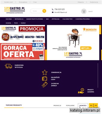 Wyposażenie gastronomii - 123gastro.pl