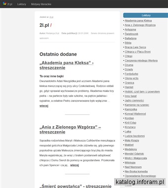 Streszczenia lektur - 2l.pl