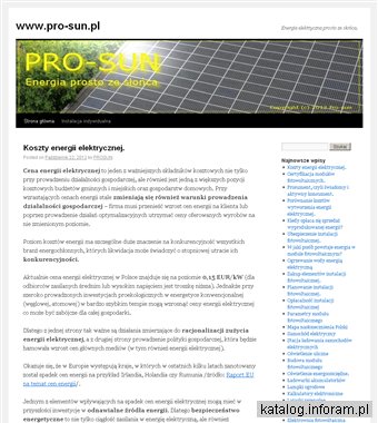 Pro-sun - energia prosto ze słońca.