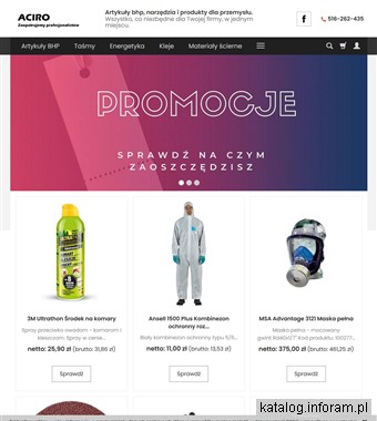 Sklep internetowy z artykułami i odzieżą BHP - aciro.pl