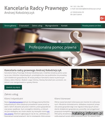ANDRZEJ KOŁODZIEJCZYK doradztwo prawne dla przedsiębiorstwa Gdańsk