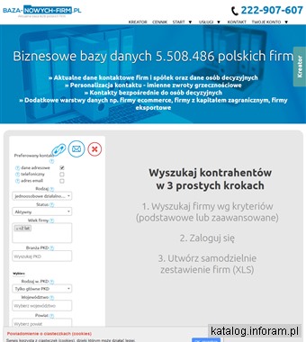 Baza nowo powstałych firm GUS