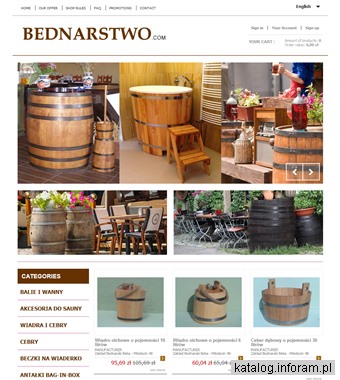 Sklep bednarstwo, donice drewniane