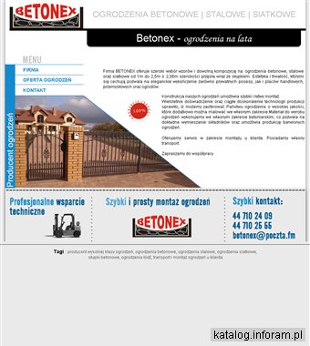 Betonex - ogrodzenia betonowe, stalowe, siatkowe