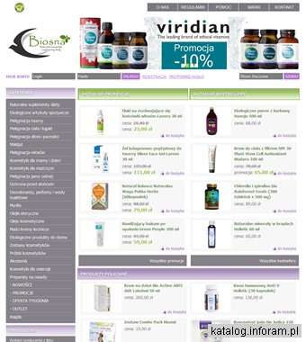 Sklep ekologiczny z kosmetykami i suplementami diety