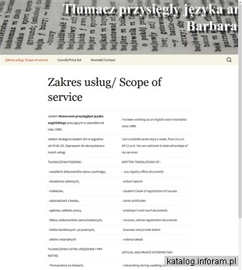 BARBARA JUNIEWICZ tłumacz przysięgły języka angielskiego