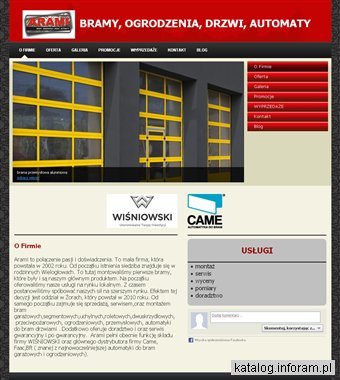 Arami bramy, ogrodzenia, drzwi automaty