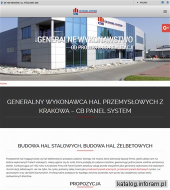 www.cbpanel.pl Generalny wykonawca hal