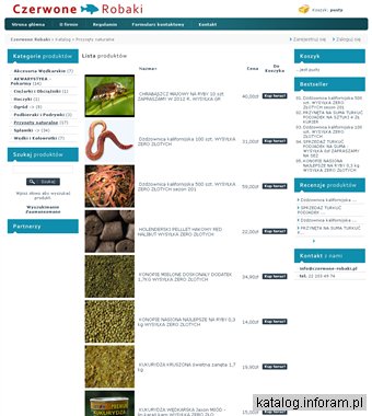 Sprzedaż dżdżownic kalifornijskich, przynęty naturalne