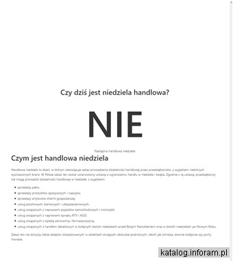 Czy dzisiaj niedziela handlowa - czyjesthandlowaniedziela.pl