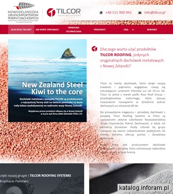Dachy z Nowej zelandii Tilcor