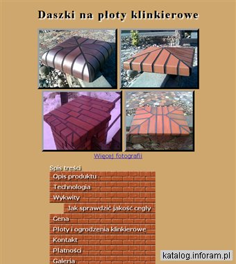 Daszki, czapki i nakrycia klinkierowe