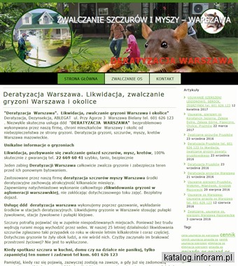 Deratyzacja Warszawa. Likwidacja, zwalczanie szczurów, myszy, kretów Warszawa