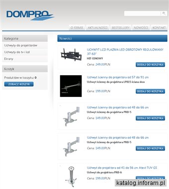 Dompro uchyty do projektorów i telewizorów
