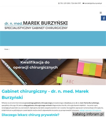www.drburzynski.pl chirurg Łowicz