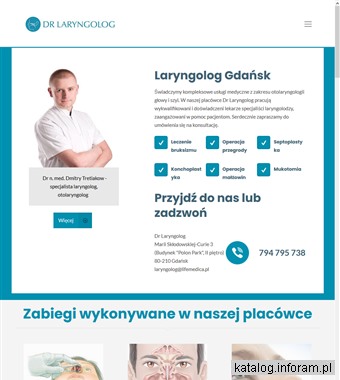 Dr n. med. Dmitry Tretiakow - laryngolog, otolaryngolog