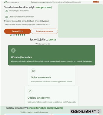 Charakterystyka Energetyczna Budynku - e-Certyfikator.pl