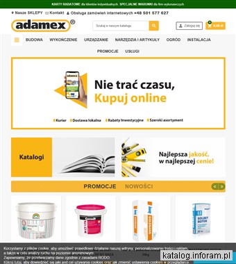 Internetowy sklep budowlany Adamex