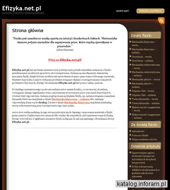 Efizyka.net. pl - zadania z fizyki z rozwiązaniami