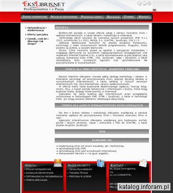 EksLibris.net - tworzenie, optymalizacja i pozycjonowanie stron