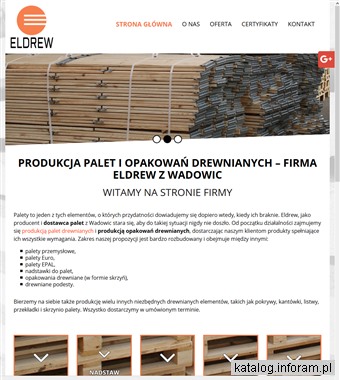 www.eldrewpalety.pl produkcja opakowań drewnianych