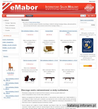 EMabor - kupuj stoły rozkładane, kanapy i inne meble przez internet