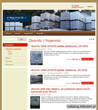 Zbiorniki - pojemniki - empack.pl sklep internetowy