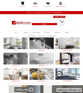 Kompleksowe wyposażenie łazienek, płytki ceramiczne, armatura sanitarna