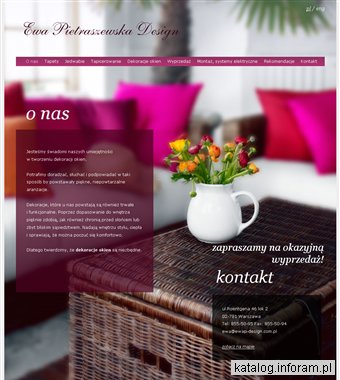 Zasłony, firany, dekoracje okien - Warszawa Ewa Pietraszewska Design