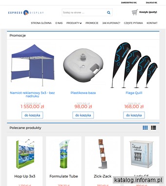 Sklep internetowy - ścianki reklamowe, flagi, rollupy, namioty i inne