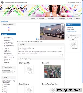 Tania odzież, hurtownia odzieży dziecięcej - Family Textiles