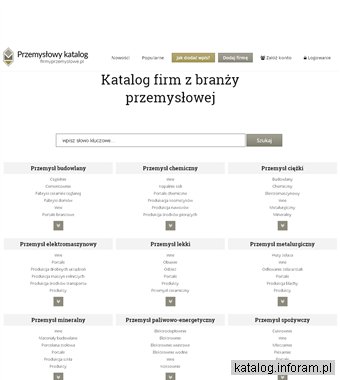 Szeroki wachlarz firm z branży przemysłowej - katalog stron