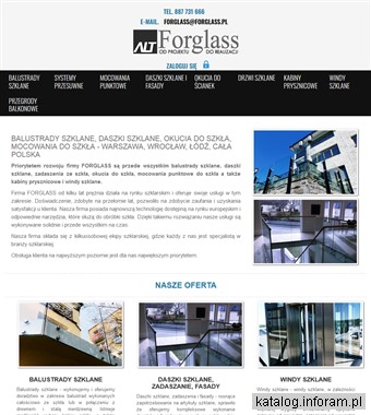 Balustrady i daszki szklane FORGLASS