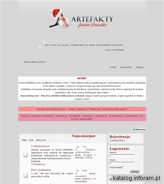 Przyjazne forum literackie Artefakty