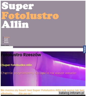 Fotolustro Allin na wesele i Super Fotobudka Allin na Podkarpaciu