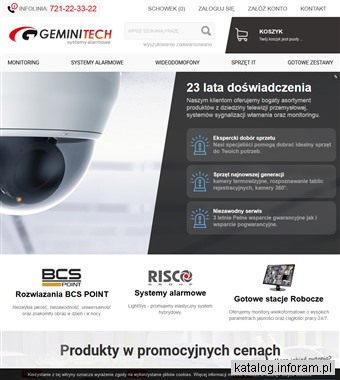 Sklep Gemini Tech - systemy alarmowe, monitoring itp.