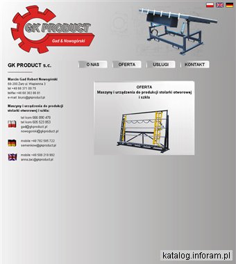 GK-PRODUCT S.C. MARCIN GAD ROBERT NOWOGÓRSKI stojaki transportowe