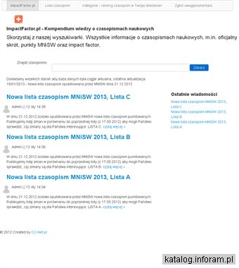 ImpactFactor.pl - Kompendium wiedzy o czasopismach naukowych
