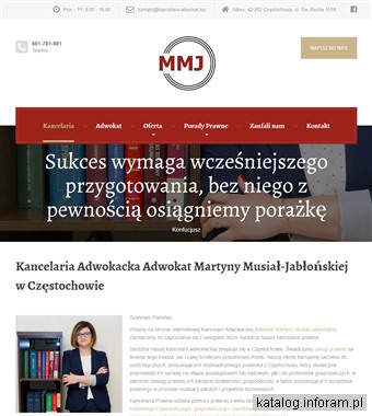 Adwokat Musiał-Jabłońska z Częstochowy