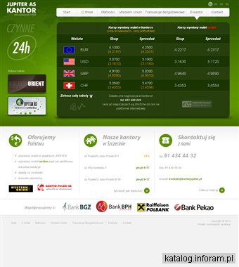 JUPITER AS kantory wymiany walut Szczecin, aktualne kursy online