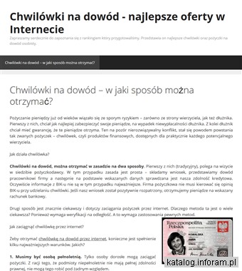 Weź szybką pożyczkę na dowód
