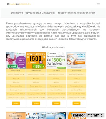 Zestawienia darmowych pożyczek