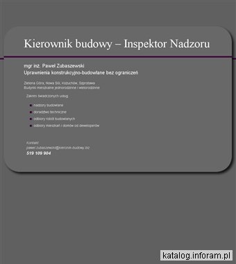 Kierownik budowy Paweł Zubaszewski - Zielona Góra, Lubuskie