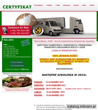 Koal - licencja transportu