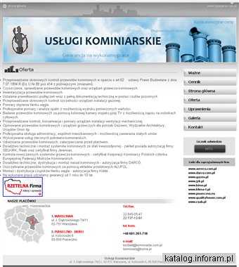 ZAKŁAD USŁUG KOMINIARSKICH KONRAD MAŁMYGA czyszczenie kominów Piaseczno