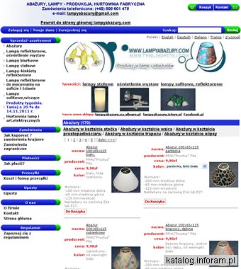 Abażury, lampy - produkcja, hurtownia fabryczna