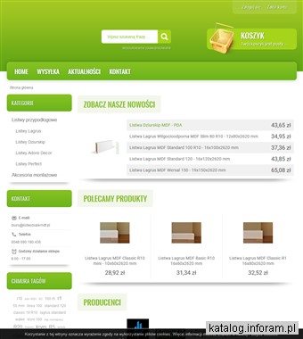 Listwy przypodłogowe białe mdf - Lagrus, Dziurskip, Adore Decor
