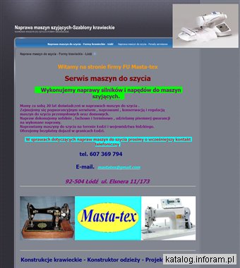 Szablony krawieckie - naprawa maszyn do szycia