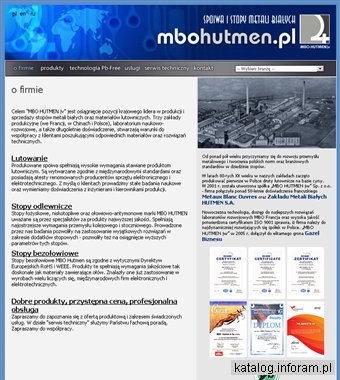 MBO-HUTMEN JV stopy łożyskowe