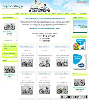 Megasporting.pl - Internetowy sklep rowerowy